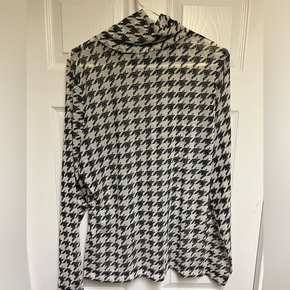 "WHITE HOUSE BLACK MARKET " WOMEN'S COWL NECK MESH LONG SLEEVE- GRAY - Picture 2 of 5